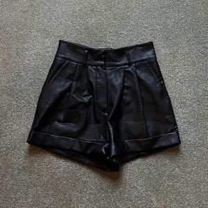 Topshop vegan leather shorts